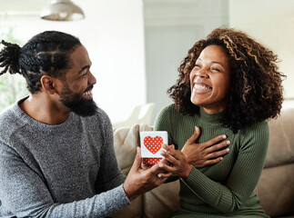 gift woman man couple happy love happiness present surprise romantic smiling together girlfriend boyfriend celebration young valentine male person female holiday romance