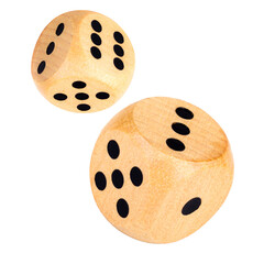 Fototapeta premium dice wood isolated on white background