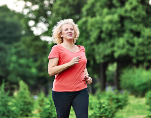 fitness running jogging run jogger exercise outdoor sport training woman park athlete healthy...