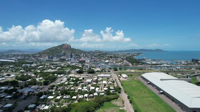Aerial footage of Townsville Queensland Australia