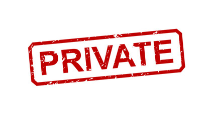 Vector illustration private rubber stamp red editable	