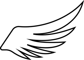 Fototapeta premium Angel wings icon . fly signs, pilot symbols graphic design elements ideal for logo, emblem, badge design. Versatile for art, heraldry, animal symbolism. Ranging from simple to intricate feather scale