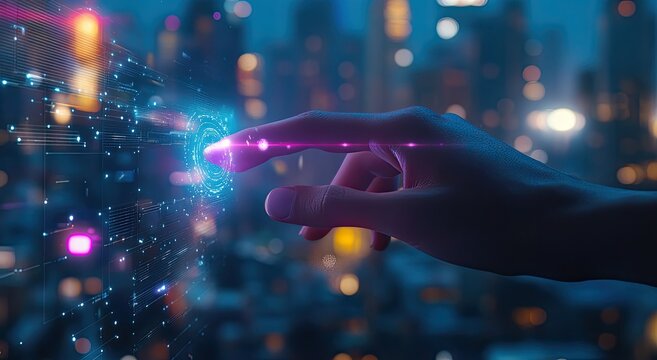 Digital Fingerprint: Futuristic Interface Interaction