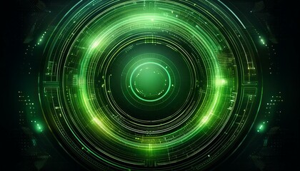 Obraz premium Creative digital tech circle on dark background concept with copy space for design