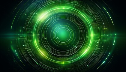 Obraz premium Creative digital tech circle on dark background concept with copy space for design