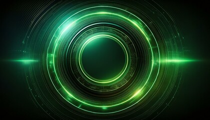 Obraz premium Creative digital tech circle on dark background concept with copy space for design