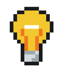 light bulb pixel 8bit icon