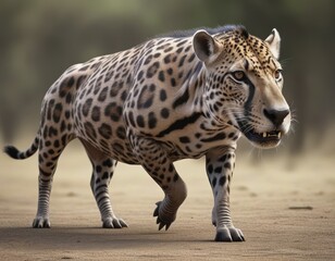 Naklejka premium Hybrid animal between warthog and jaguar.