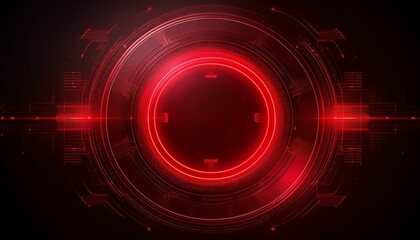 Fototapeta premium Creative digital tech circle on dark background concept with copy space for design