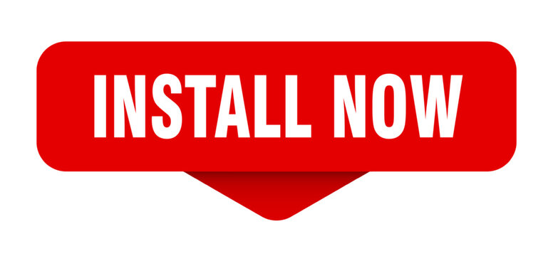 install now sticker. install now sign on transparent background