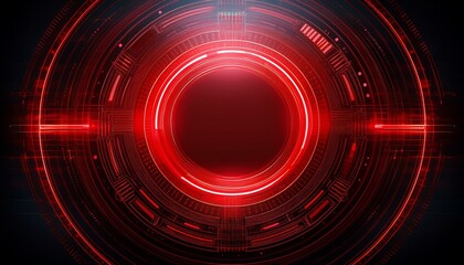 Obraz premium Creative digital tech circle on dark background concept with copy space for design