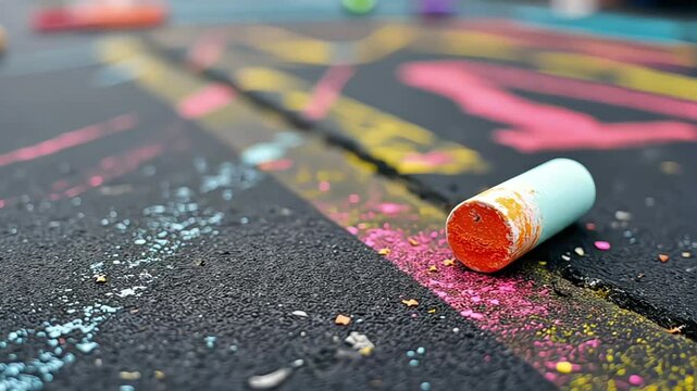 chalk on the ground 