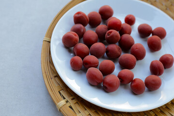 Traditional Japanese sour plums, red plum