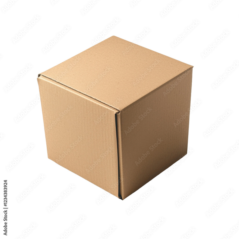 Aufkleber Empty cardboard box ready for shipping or storage in a simple environment