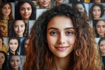 Obraz premium People Face Headshot Collage