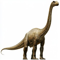 Obraz premium Realistic depiction of a massive dinosaur in a prehistoric landscape with vibrant colors and detailed texture