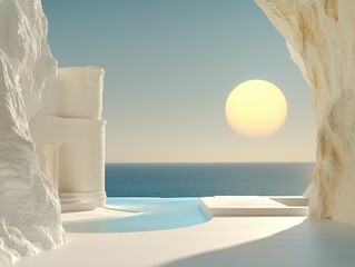 Obraz premium Ancient Dark Fantasy Castles on Mars