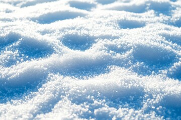 Freshly fallen snow covers the ground in a tranquil winter landscape under bright sunlight in the early morning