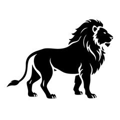 A powerful symbol of strength, courage, and leadership, this sleek lion silhouette represents resilience and dominance.