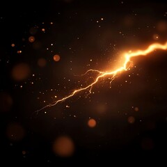 Golden Lightning Bolt Abstract Background