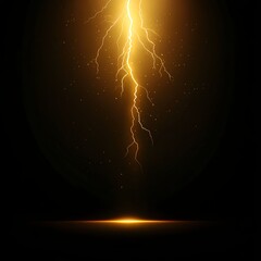Golden Lightning Bolt on Dark Background