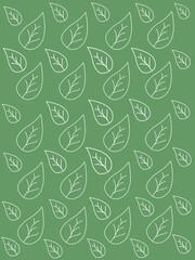 Floral leaf silhouette seamless pattern. Hand drawn leaf outline vector. leaves pattern wallpaper.