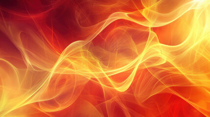 Obraz premium Abstract orange and yellow wavy lines creating dynamic energy flow