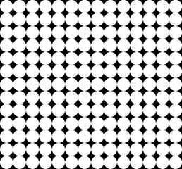 Great polka dots pattern seamless background, white dots on Black background