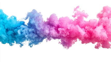 Fototapeta premium nebula cloud in indigo and magenta abstract colorful shape with a 3d render style, isolated on a transparent background