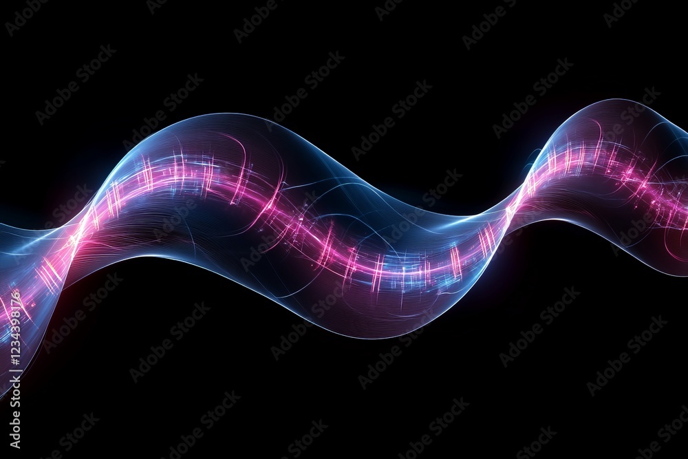 Aufkleber colorful light wave patterns create an abstract background display in a dark environment