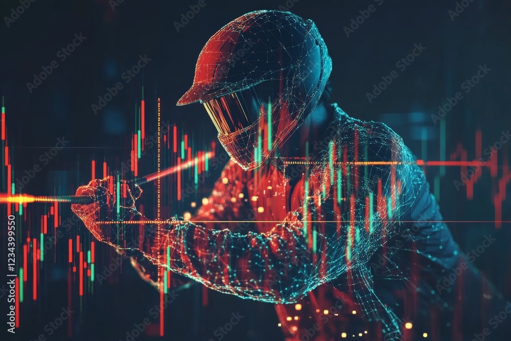 Aufkleber Exploring the intersection of technology and finance through a dynamic digital representation of trading activity