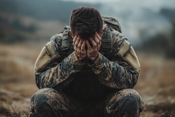 PTSD Military Army Soldier With Trauma