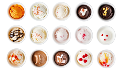Delicious Ice Cream Scoops Sweet Treats Dessert Variety, Transparent Background, Ai Generative Images