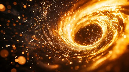 Golden Spiral Vortex of Light and Sparkles