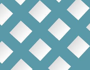 Decorative geometric pattern featuring white diamonds on a teal background in modern design,seamless pattern