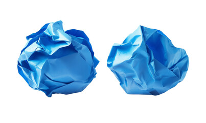 Obraz premium Crumpled Blue Paper Balls Texture Abstract Background, Transparent Background, Ai Generative Images
