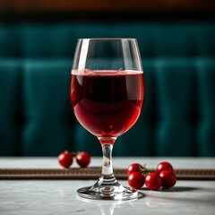 Elegant brimful wine glasses of deep red drink with warm lighting and reflections, Ai generated Images