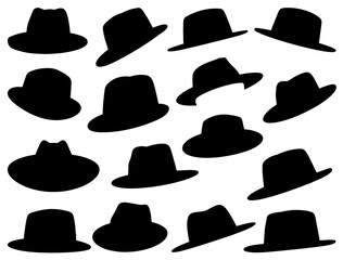 FEDORA SILHOUETTE ON WHITE BACKGROUND