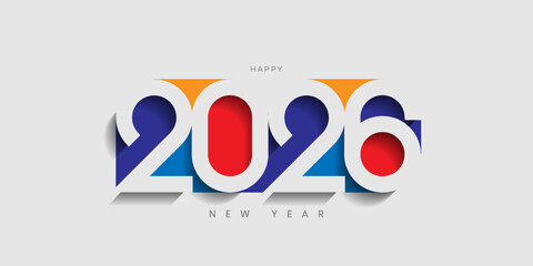 Happy new year 2026 design concept, Happy NewYear Greeting Card Number. Happy new year 2026 cover design, for banners, posters, backgrounds and greetings © Dapitart