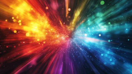 Obraz premium Vibrant light burst: radiant spectrum of colors and dynamic energies