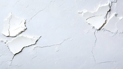 Obraz premium Cracked white paint texture, wall background