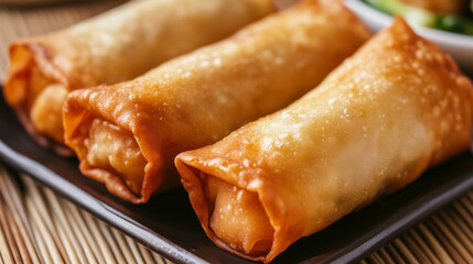 Close-up of Fried Indian cigar/spring roll