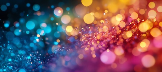 Vibrant Bokeh Background With Colorful Overlapping Watercolor Effects And Ample Copy Space
