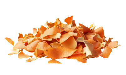 Dried Orange Peels Citrus Zest Food Waste Texture Background, Transparent Background, Ai Generative Images
