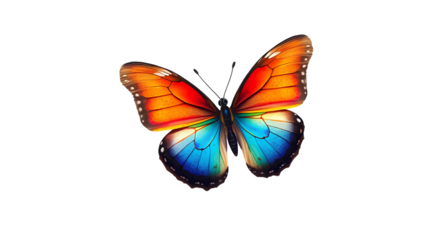 Photo of colorful butterfly isolated on transparent background.png - Powered by Adobe