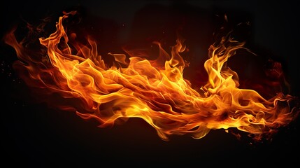 Fototapeta premium Realistic fire flame transparent background. HD 8K wallpaper Photographic Image