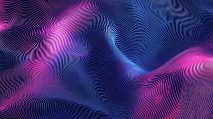 Fototapeta premium Abstract flowing lines, vibrant colors, dark background, digital art