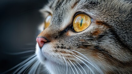 Piercing Gaze of a Cat in Dramatic Close-Up