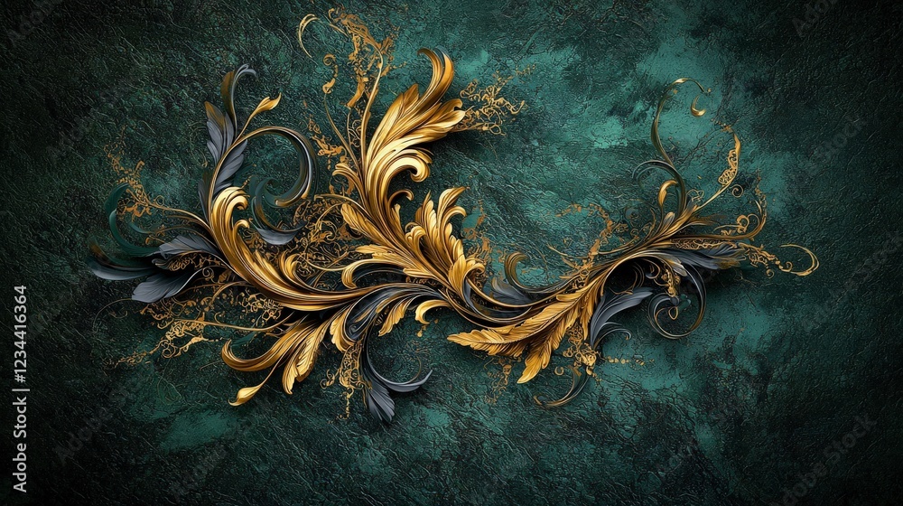 Poster elegant krajae chan motif artwork digital art decorative illustration lush environment close-up view