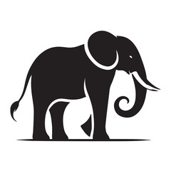 Fototapeta premium Black and White Elephant Silhouette Design